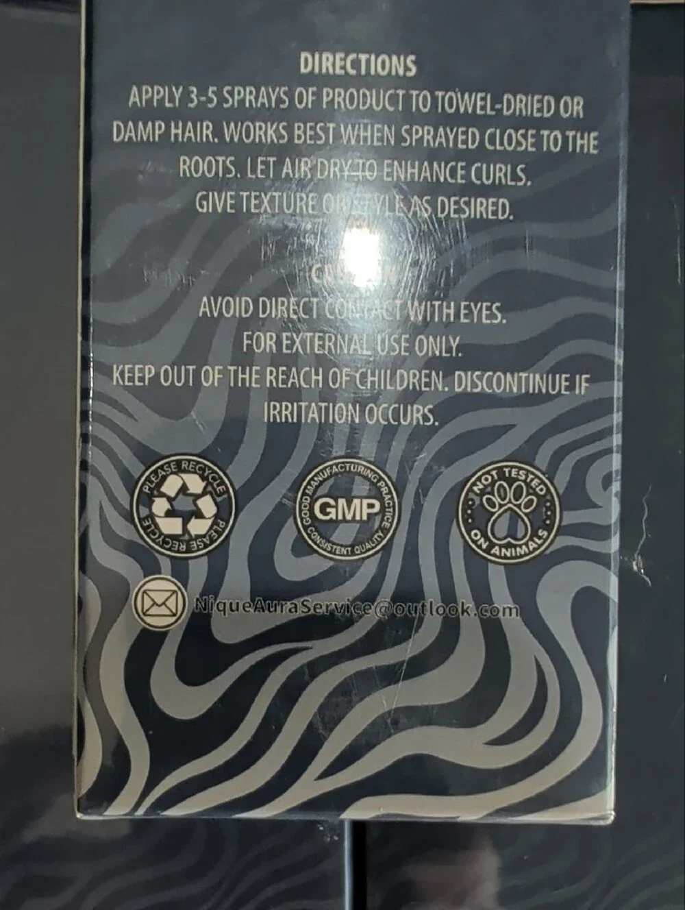 Nique Sea Salt Spray - Deep Navy & Silver Packaging